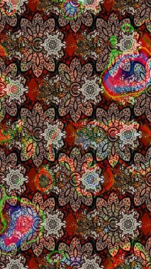 Üst manzara, yumuşak stil. Sevgililer günü ve tebrik kartı konsepti için şık bir davetiye. Çiçek kompozisyonu, el boyası, hassas şablon. Kahverengi ve siyah renkte manzaralı çiçek deseni.