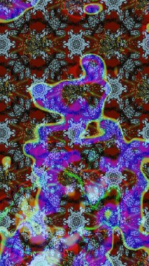 Küçük çiçekte güzel bir desen. Küçük renkli çiçekler. Robot resim. Moda baskıları için zarif bir şablon. Motley illüstrasyonu. Çiçekli bahar çiçekleri.