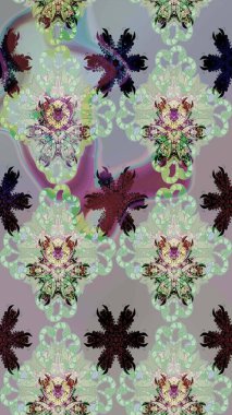 Kabile sanatı boho baskısı, klasik çiçek arkaplanı. Soyut etnik raster çizim kalıbı. Arkaplan dokusu, duvar kağıdı, gri ve nötr renklerde çiçek teması.