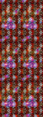 Küçük çiçekteki sevimli çiçek deseni. Varicolobrown ve Red Raster çizimi. Birçok kahverengi ve kırmızı soyut çiçekli tropik çizim deseni.