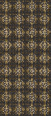 Klasik raster sarısı, kusursuz desen. Çiçek süsü kumaş deseni, cam, çiçek desenli metal mavi ve kahverengi, altın elementli..