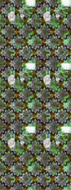 Raster. Düz Çiçek Elementleri Tasarımı. Renkli Bahar Teması çizim şablonu.