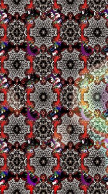 Düz Çiçek Elementleri Tasarımı. Raster illüstrasyonu. Renkli Bahar Teması eskiz kalıbı. Chichi 'nin kumaş kalıbını çiz. Çiçek deseni.