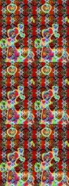 Çizim kalıbı. Raster illüstrasyonu. Ultraviyole kumaş deseni. Organik motif arkaplanı.