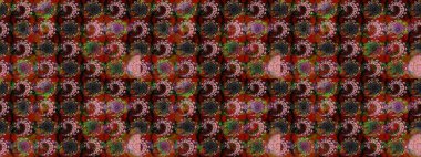 Taslak dekoratif arka plan, çiçek mandala. Raster illüstrasyonu. Kahverengi ve siyah renklerde. Çiçek..