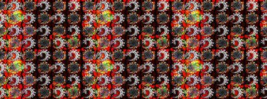 Asya tekstil tarzında. Renkli Bahar Teması eskiz kalıbı. Çiçek desenli çizim. Düz Çiçek Elementleri Tasarımı. Raster illüstrasyonu. Güzel kumaş deseni.