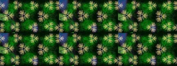 Nazik, sevimli çiçek arkaplanı. Yeşil ve mavi renkte çiçekler. Raster çiçek desenli ve çiçekli..