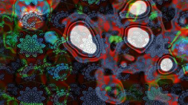 Raster. Renkli Bahar Teması eskiz kalıbı. Düz Çiçek Elementleri Tasarımı.