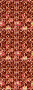 Süslü raster dekorasyonu. Altın elementlerle kırmızı renklerde altın desen. Barok tarzında duvar kağıdı tasarımı için kusursuz damaske deseni arkaplanı.