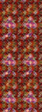 Raster illüstrasyonu. Eskiz tarzı kahverengi ve kırmızı renkler. Şirin karalamalı çiçek desenli çizim. El yapımı çiçek ve bitki koleksiyonu. Raster illüstrasyonu.