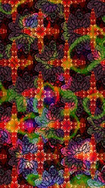 Çiçekli karalama şeklinde Raster çiçek deseni. Yumuşak, bahar çiçekli arka plan. Kahverengi ve siyah renkte çiçekler.