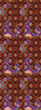 Raster illüstrasyonundaki çiçek desenli çizim. Suluboya tarzında kahverengi ve kırmızı renkte çiçekler.