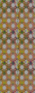 Raster illüstrasyonu. Kahverengi ve gri renkli çiçekler. Kusursuz çiçek deseni. Asya tekstil tarzında. Raster illüstrasyonu.