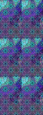 Mor ve mavi renkte çiçekler. Raster düz çiçekleri pürüzsüz desen. Tasarım hediye paketi, tebrik kartları, posterler ve afiş tasarımı.