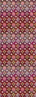 Raster deseni. Soyut çiçek desensiz arkaplan. Raster illüstrasyonu. Kahverengi ve kırmızı renklerde. Küçük çiçekte sevimli çiçek deseni var..