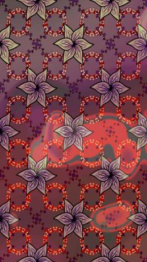 Yumuşak, bahar çiçekli arka plan. Çiçekli karalama şeklinde Raster çiçek deseni. Kahverengi renkte çiçekler.