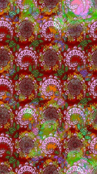 Raster illustration. Floral pattern. Flourish ornamental spring garden texture. Flower sketch background.