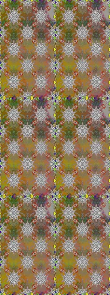 Raster illüstrasyonu. Kahverengi ve gri renkli çiçekler. Kusursuz çiçek deseni. Asya tekstil tarzında. Raster illüstrasyonu.