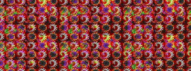 Raster illüstrasyonu. Kırmızı ve siyah renkte çiçekler. Çiçek deseni. Şatafatlı bahar bahçesi dokusu. Kırmızı ve siyah renkte çiçek çizimi.