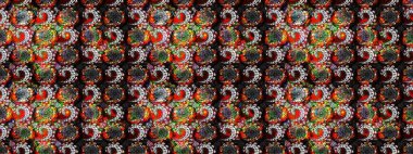 Ultraviyole kumaş deseni. Organik motif arka planı. Raster illüstrasyonu. Çizim deseni.