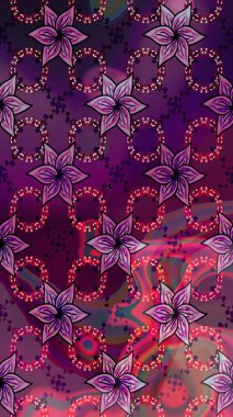 Modern, mor ve kahverengi raster arka plan duvar kağıdı çizimi, klasik çizgili desenli desenli çiçekler, çiçekli süsler. Çiçekli el çizimi çizimi deseni.