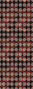 Kusursuz. Şirin çiçek elementleri. Siyah ve kahverengi renkte çiçekler. Raster illüstrasyonu.