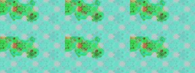 Soyut etnik raster kusursuz desen. Çiçekler. Vadinin çiçekleri mavi ve yeşil renklerde.