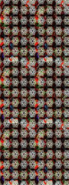 Raster çiçek desenleri çiziyor. Vadinin çiçekleri siyah ve kahverengi renklerde.