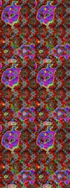 Sketch pattern with red and gray flowers, watercolor floral pattern, cute flower, tileable for wallpaper, card or fabric. Raster - stock.