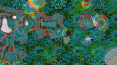 Mavi ve yeşil renkte çiçekler olan çiçek deseni çiz. Suluboya tarzında mavi ve yeşil renkte çiçekler.