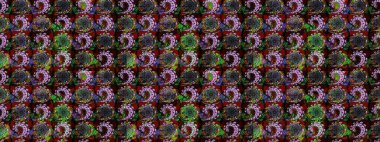 Siyah ve kahverengi renkte çiçekler. Düz Çiçek Elementleri Tasarımı. Renkli Yaz Temalı eskiz kalıbı. Raster illüstrasyonunda çiçek deseni çizimi.