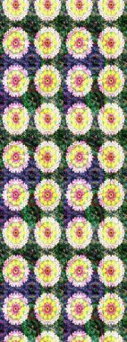 Tatil havası. Nazik romantik baskı. Raster dikişsiz şirin çiçek deseni. Bahar mevsimi. Yeşil ve nötr renkte çiçekler.