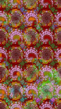 Ev dekoru. Fantezi çiçekli eskiz deseni, doğal duvar kağıdı, çiçek desenli kıvrım çizimi. Paisley el çizimi elementler.