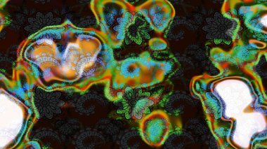 Raster deseni. Bahar çiçekleri dallı desen, gri ve kahverengi renkler çiçekli siluet.