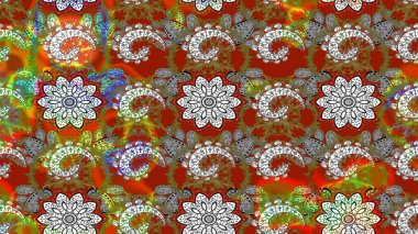 Taslak desenli, modaya uygun kumaş deseni. Raster illüstrasyonu. Şirin çiçek elementleri. Renkli Bahar Teması eskiz kalıbı. Düz Çiçek Elementleri Tasarımı.