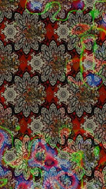 Moda baskısı, albüm, ambalaj kağıdı ve duvar kağıdı için zarif dekoratif süslemeler. Raster illüstrasyonu. Küçük çiçekli basit bir çiçek çizimi. Gri ve kahverengi renkte şirin çiçekler.