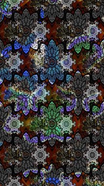 Siyah ve gri renkli çiçekler. Kumaş desenli papatya çiçekleri ayrıntıları.