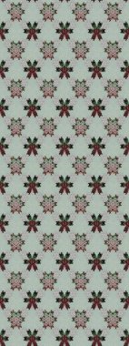 Raster illüstrasyonu. Kumaş, tekstil, duvar kağıdı baskısı için. Eski usul. Eskiz geçmişi. Renkli desenli eskiz deseni, gri ve siyah çiçekler ve dekoratif elementler.