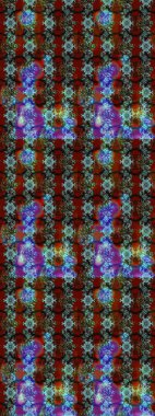 Düz Çiçek Elementleri Tasarımı. Chichi 'nin kumaş kalıbını çiz. Raster illüstrasyonu. Renkli Bahar Teması eskiz kalıbı. Çiçek deseni.