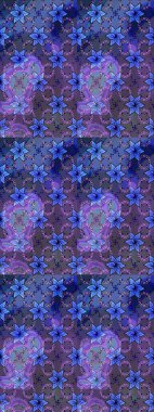 Çiçekli çiçek deseni, suluboya. Mavi ve mor renkli çiçekler. Raster illüstrasyonu. Düz Çiçek Elementleri Tasarımı. Renkli Bahar Teması çizim şablonu.