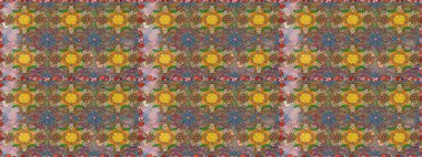 Kahverengi ve nötr renklerde çiçekler. Raster illüstrasyonunda kusursuz çiçek deseni.