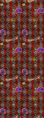 Renkli Yaz Temalı eskiz kalıbı. Gri ve kırmızı renkte çiçekler. Raster illüstrasyonundaki çiçek desenli çizim. Düz Çiçek Elementleri Tasarımı.