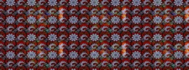 Düz Çiçek Elementleri Tasarımı. Taslak desenli, modaya uygun kumaş deseni. Şirin çiçek elementleri. Raster illüstrasyonu. Renkli Bahar Teması çizim şablonu.