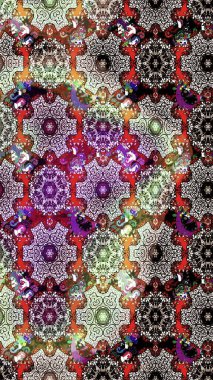 Raster. Düz Çiçek Elementleri Tasarımı. Renkli Bahar Teması çizim şablonu.