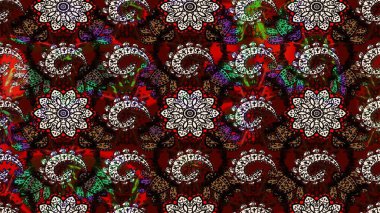 Düz Çiçek Elementleri Tasarımı. Siyah ve kahverengi renkte çiçekler. Sevimli çiçek raster deseni. Renkli Bahar Teması çizim şablonu.