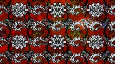 Süslü kumaş deseni. Çiçekli çiçek deseni, suluboya. Raster deseni.