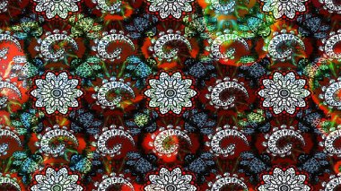 Raster güzel kumaş deseni çiziyor. Renkli Bahar Teması eskiz kalıbı. Çiçek deseni. Düz Çiçek Elementleri Tasarımı.