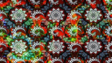 Ultraviyole kumaş deseni. Organik motif arka planı. Raster illüstrasyonu. Çizim deseni.