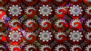 Parlak çiçekli kolaj çiçekleri kırmızı ve kahverengi. Çiçekli zambakların eskiz geçmişi. Çiçek tasarımı için inanılmaz kolaj cennet tarzı..