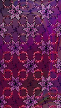 Düz Çiçek Elementleri Tasarımı. Raster illüstrasyonunda kusursuz çiçek deseni. Süslü kumaş deseni. Renkli Bahar Teması Kusursuz Arkaplan.